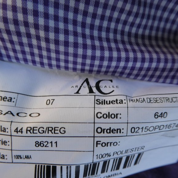 Loro Piana Purple Blazer New Zealand Merino Wool Gray Elbow Patches Trim 44R - Picture 9 of 9